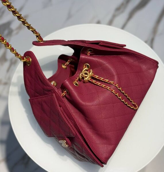Сумка Chanel женский кожа бордовый 186635