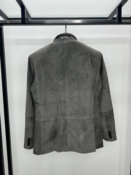 Мужская куртка Kiton мужской замша графитовый 195993-3