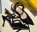 Туфли Fendi женский сатин черный 112221-1