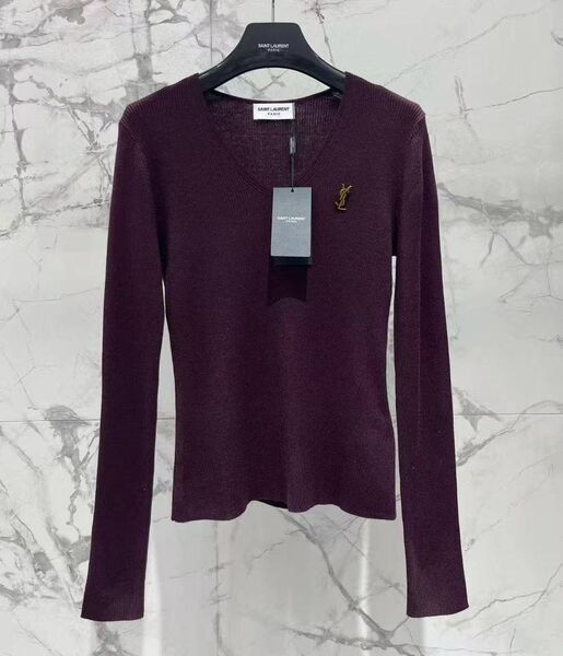 Лонгслив Saint Laurent женский винный 201920