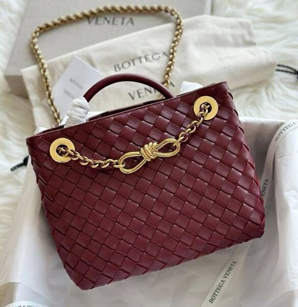 Сумка Bottega Veneta женский кожа бордовый 193613