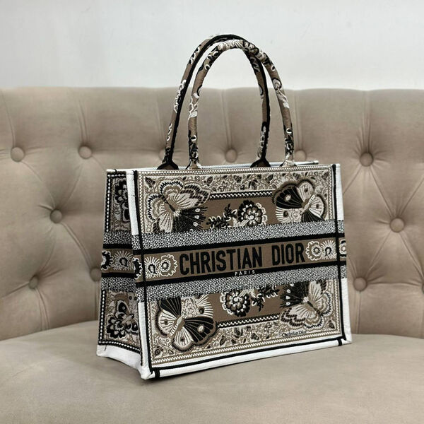 Сумка Christian Dior Book 36 женский текстиль бежевый 133089-3