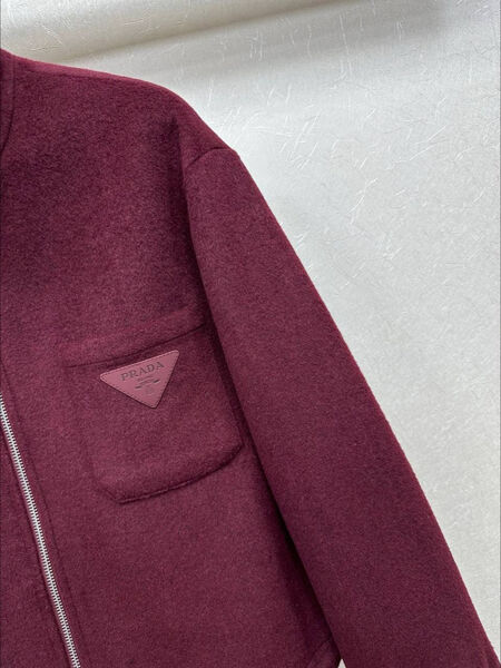 Бомбер Prada женский бордовый 171862-3