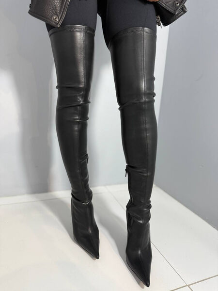 Сапоги Balenciaga женский кожа черный 198089-5