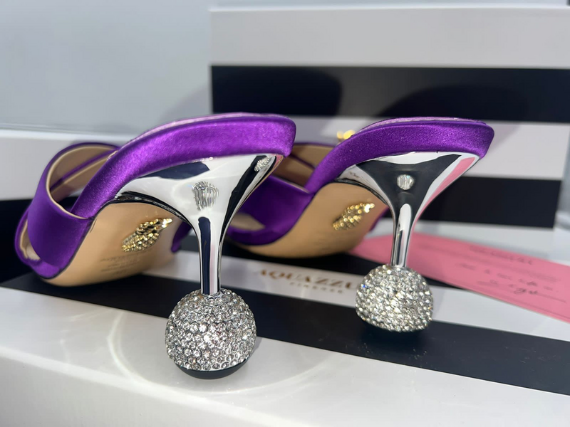 Босоножки Aquazzura женский ткань фиолетовый 11789-3