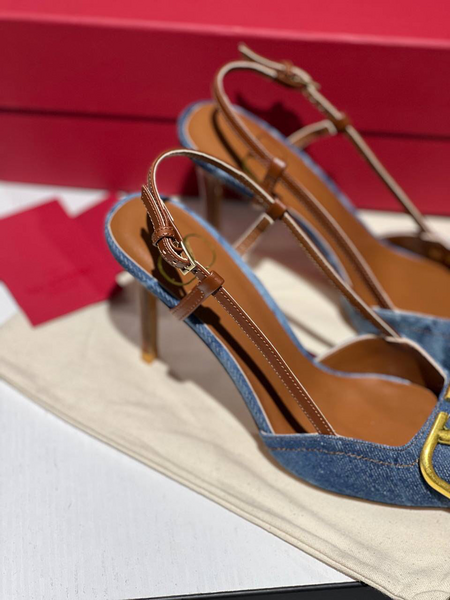 Босоножки Valentino женский джинса синий 12833-3