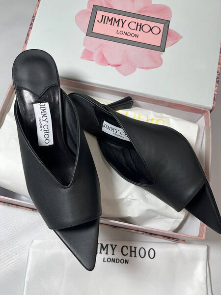 Шлепки Jimmy Choo женский кожа черный 153978-5