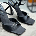Босоножки Saint Laurent женский сатин черный 115107-4