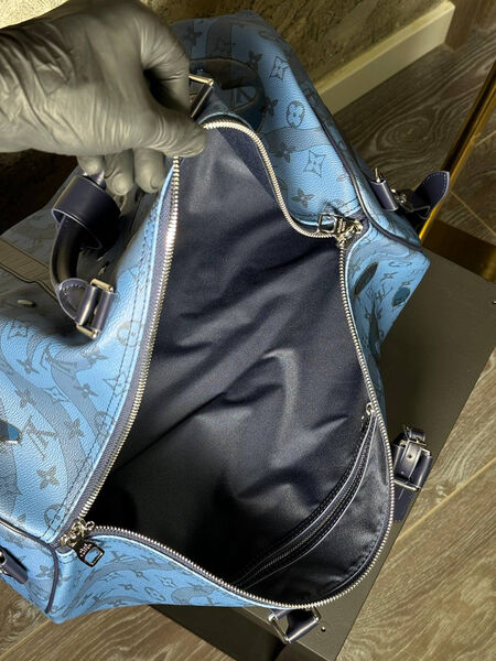 Дорожная сумка Louis Vuitton мужской кожа синий 121333-8