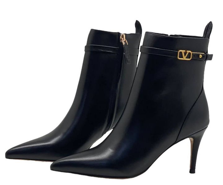 Ботильоны Valentino женский кожа черный 92277