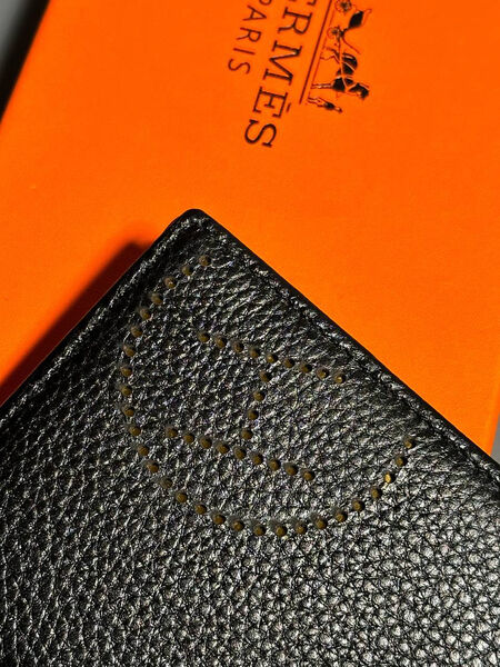Мужской портмоне Hermès мужской кожа черный 154027-7