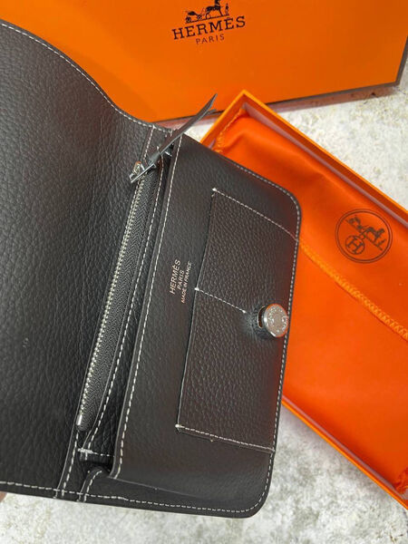 Кошелек Hermès женский кожа черный 130195-3