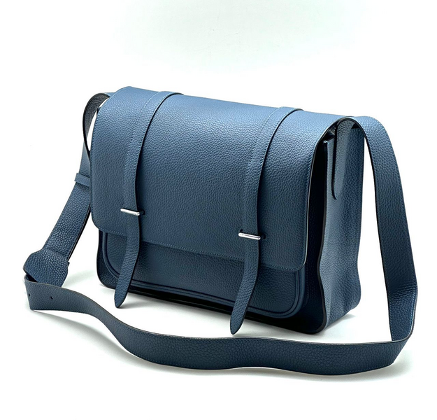 Мужская сумка мессенджер Hermès мужской кожа бирюзовый 93002-2