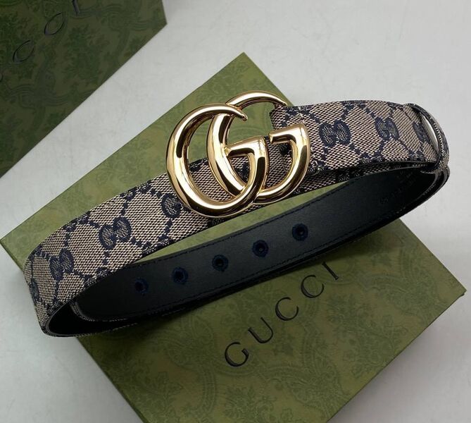 Женский ремень Gucci женский канва графитовый 198111