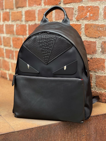 Мужской рюкзак Fendi мужской кожа черный 53339-2