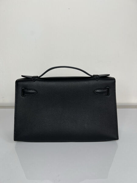 Сумка Hermèskelly 20 Pochette женский кожа черный 138053-3
