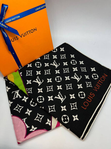 Платок Louis Vuitton женский кашемир черный 197791