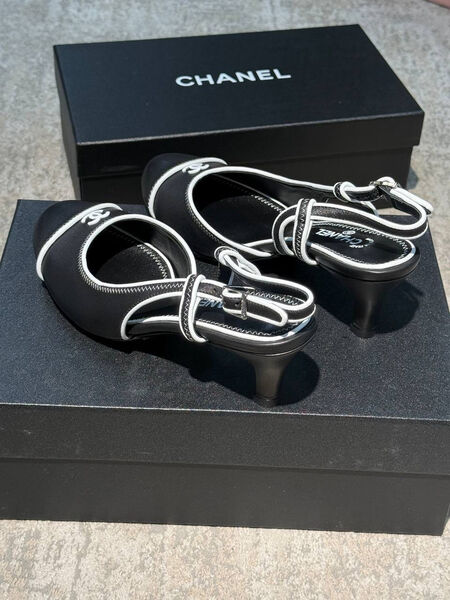 Туфли Chanel женский кожа черный 196690-5