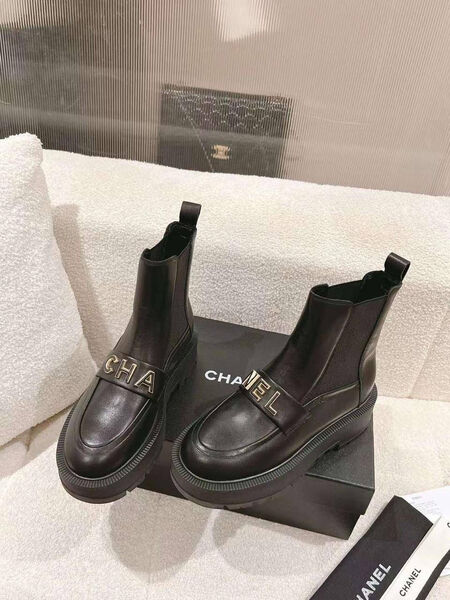 Ботинки Chanel женский кожа черный 164797-2