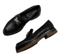 Лоферы Hermès женский кожа черный 92691-3