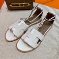 Босоножки Hermès женский кожа белый 4803-1