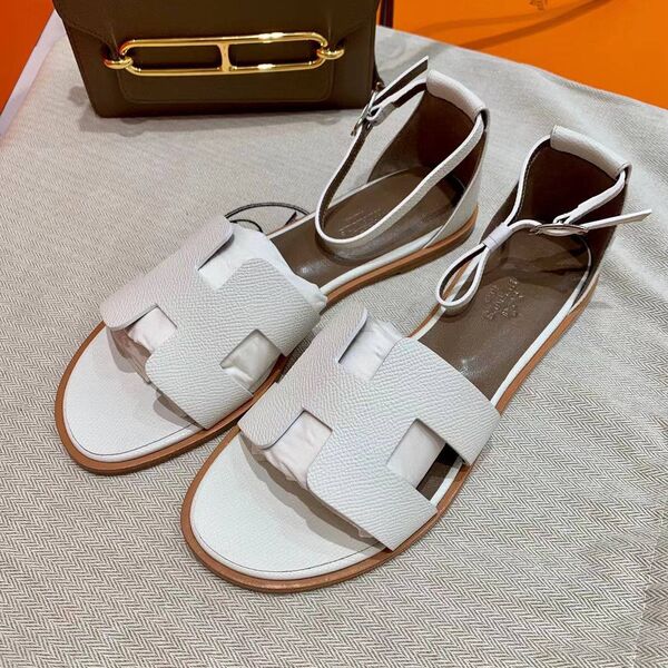 Босоножки Hermès женский кожа белый 4803