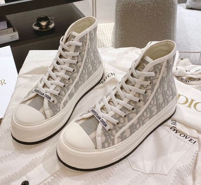 Кеды высокие Christian Dior женский текстиль графитовый 114042