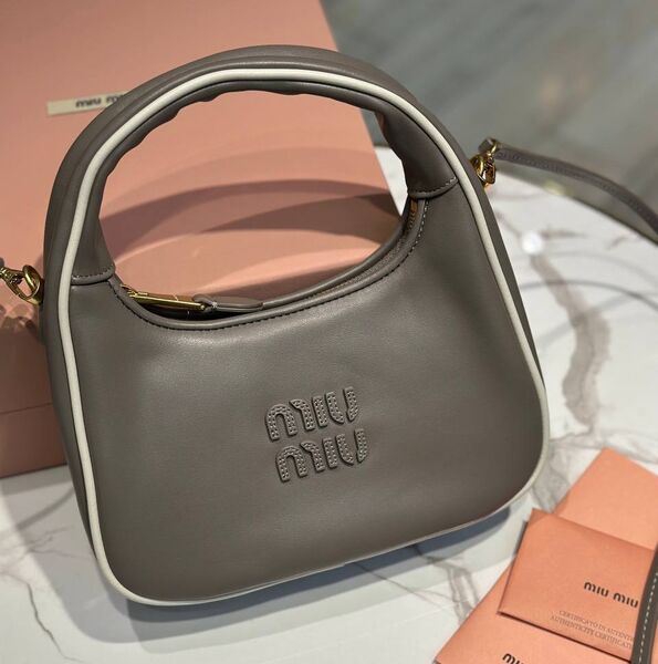 Сумка Miu Miu Wander женский кожа графитовый 188053