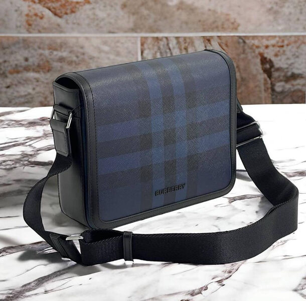 Мужская сумка мессенджер Burberry мужской кожа синий 150016-5