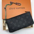 Чехол для ключей Louis Vuitton женский канва monogram черный,белый 87207