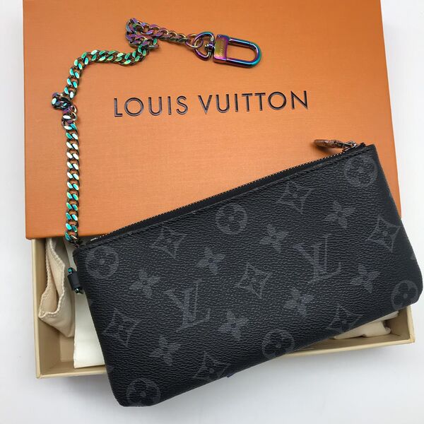 Чехол для ключей Louis Vuitton женский канва черный 87207
