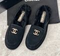 Лоферы Chanel женский замша черный 195680-1