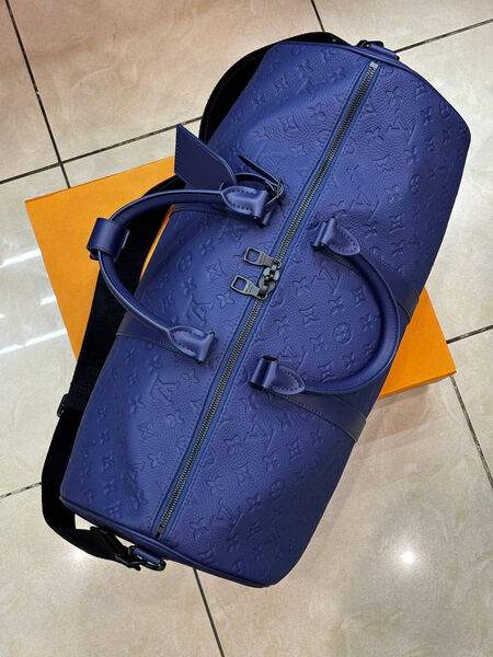 Дорожная сумка Louis Vuitton мужской кожа синий 169293-3