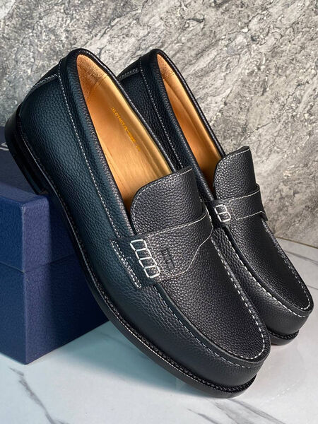 Мужские лоферы Christian Dior мужской кожа черный 161540-2
