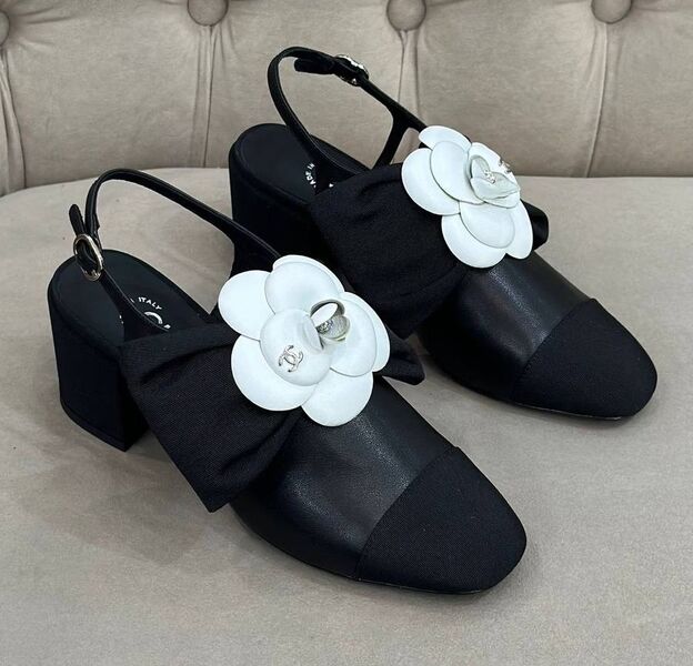 Туфли Chanel женский кожа черный 134571