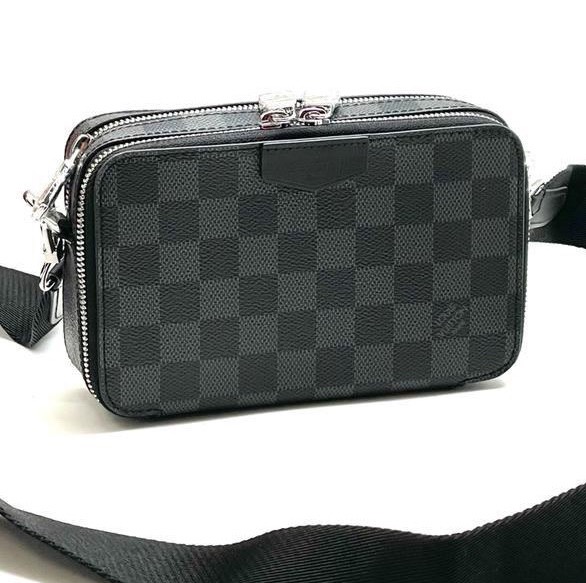 Мужская сумка мессенджер Louis Vuitton мужской кожа черный 107525