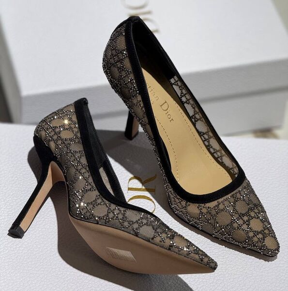 Туфли Christian Dior женский сетка графитовый 172719