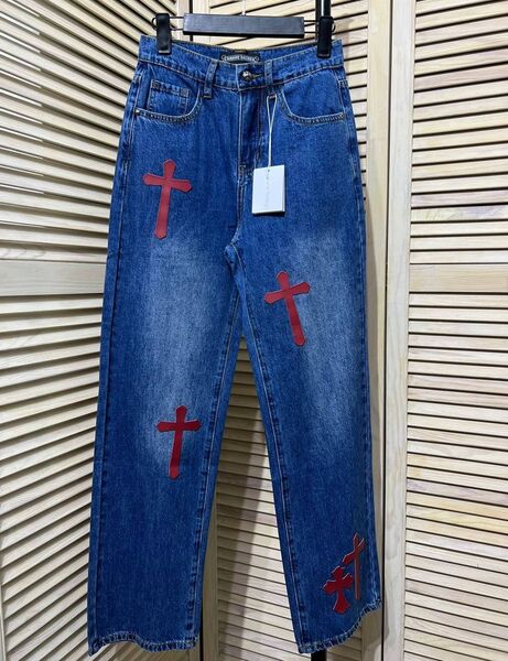 Джинсы Chrome Hearts женский джинса синий 114221