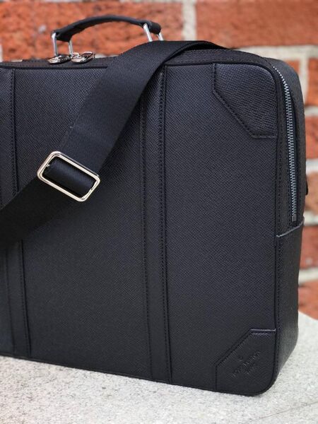 Мужской портфель-рюкзак Louis Vuitton мужской кожа черный 52110-7