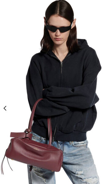 Сумка Balenciaga Carrie женский кожа бордовый 186350-2