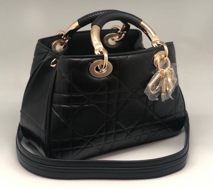 Сумка Christian Dior Lady женский кожа черный 103784