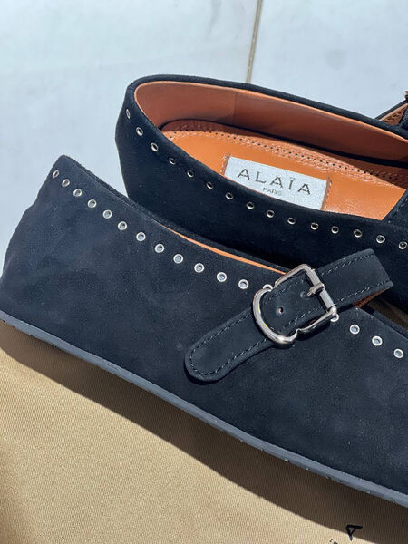 Балетки Alaïa женский замша черный 127006-6