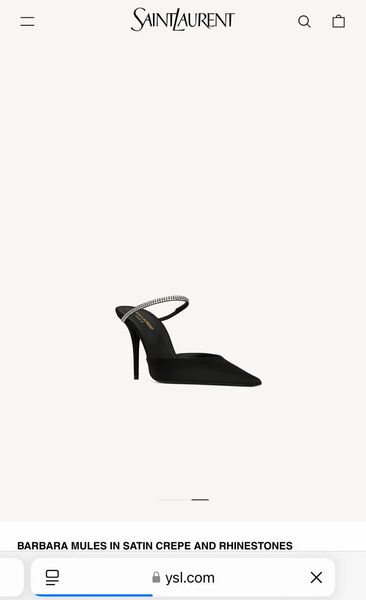 Туфли Saint Laurent женский сатин черный 171446-5
