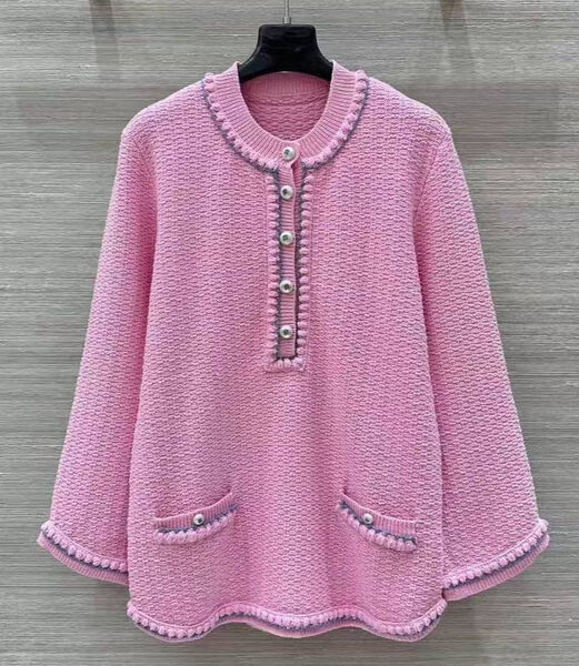 Кофта Chanel женский вязаная ткань розовый 201743