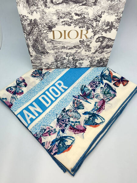 Платок Christian Dior женский кашемир бирюзовый 197783