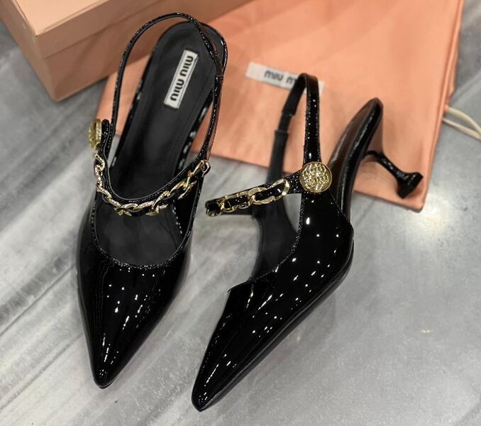Туфли Miu Miu женский кожа черный 105053