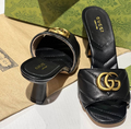 Босоножки Gucci женский кожа черный 12255-1