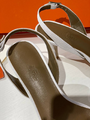 Босоножки Hermès женский кожа белый 12278-4