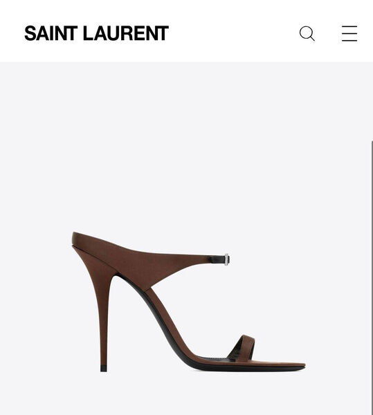 Босоножки Saint Laurent женский кожа черный 119387-4