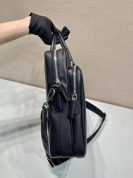 Мужской портфель Prada мужской кожа черный 52108-7